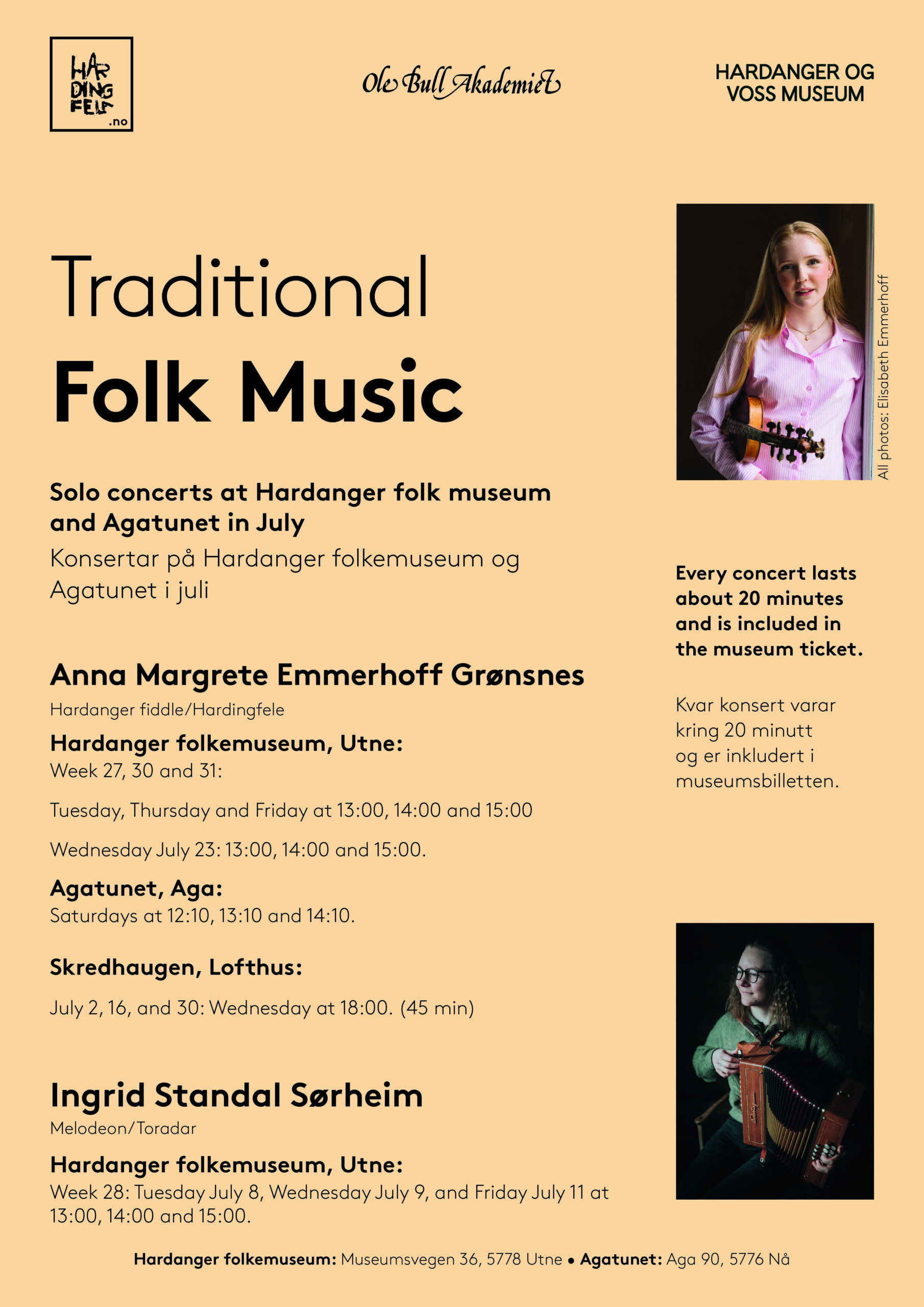 KOnsertplakat folkemusikkonsertar i juli